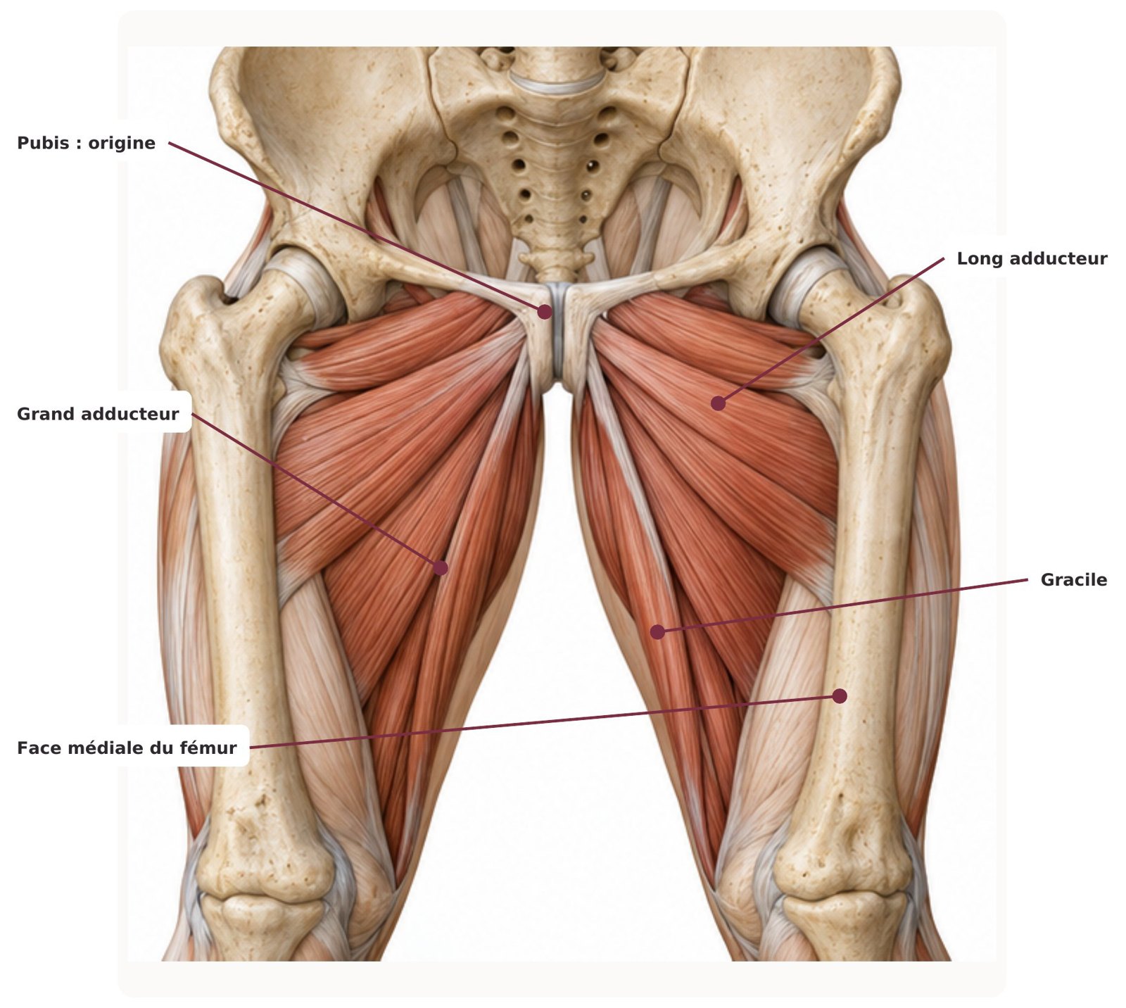 Ischio-jambiers, adducteurs et quadriceps